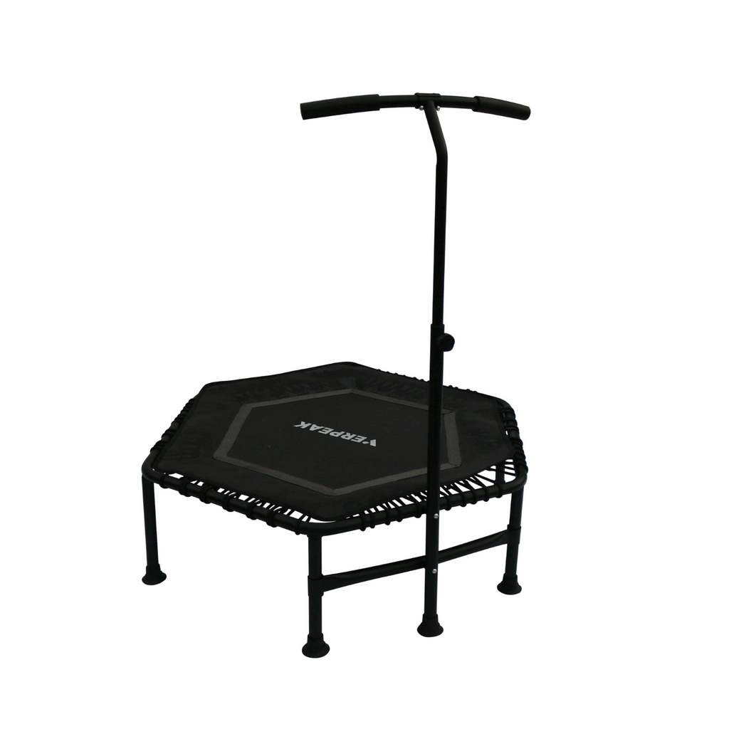 Verpeak 48 Inch Fitness Trampoline with T Shape Handrail Rebounder Cardio Home Gym