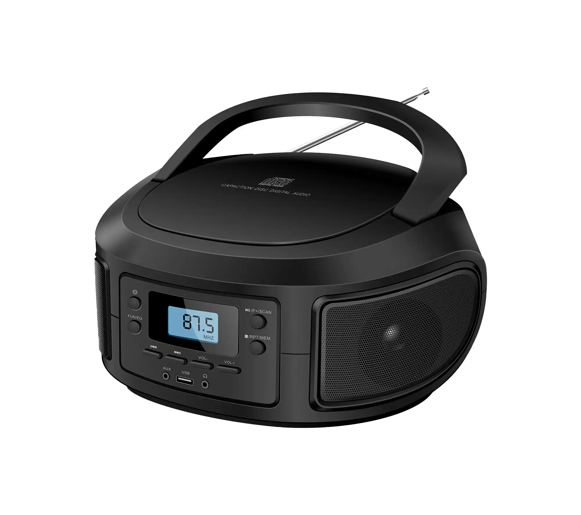 Laser Bluetooth CD/MP3 Boombox - Wireless FM Radio, USB, Portable Sound