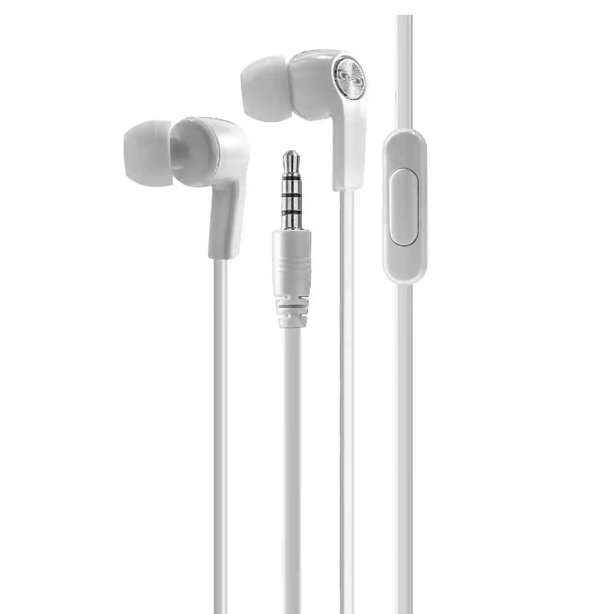 Laser In-Ear Wired Earphones White: Multifunction Control & 3.5mm Jack