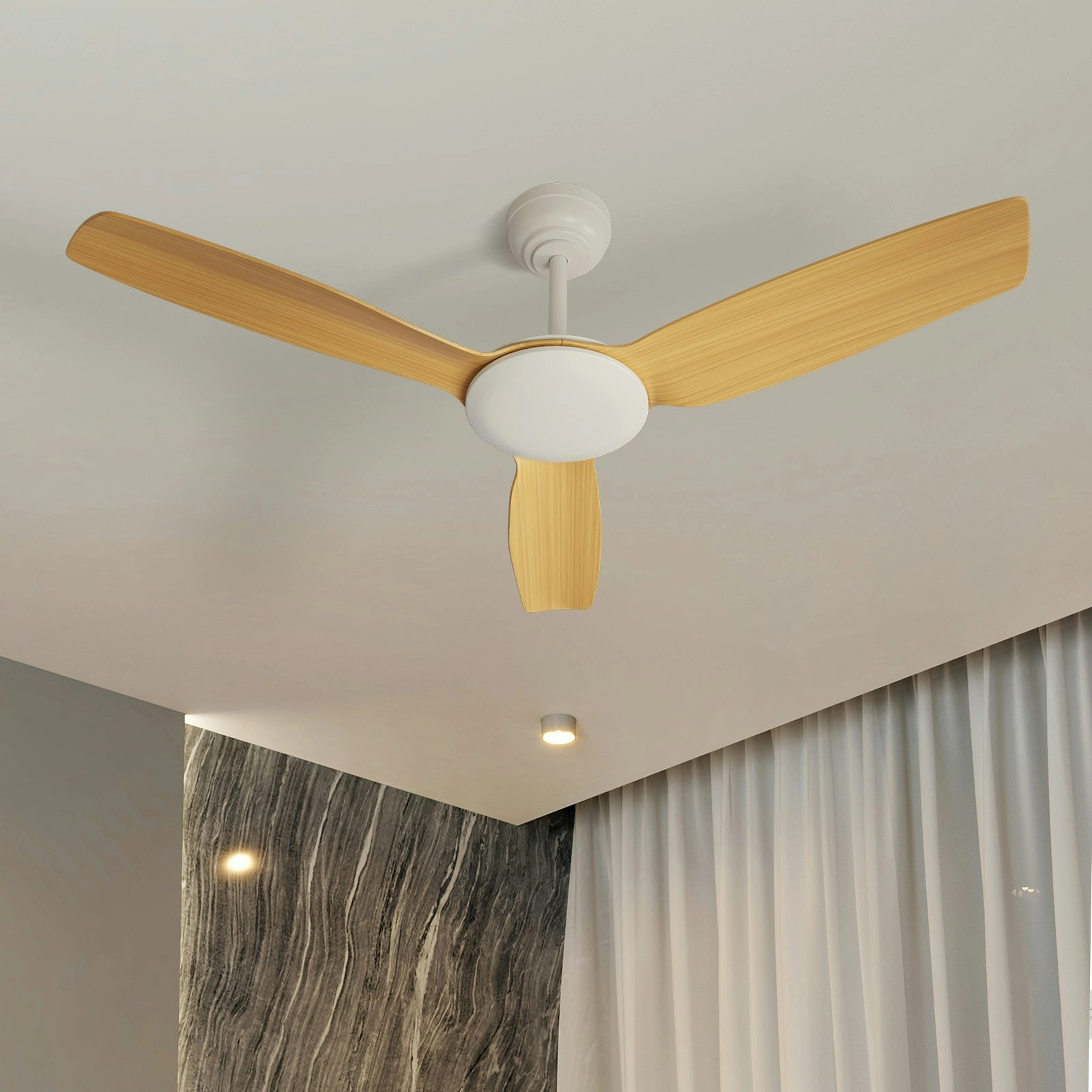 Vevare 52" Ceiling Fan DC Motor With Remote Control Timer 5 Speed Fans Wood