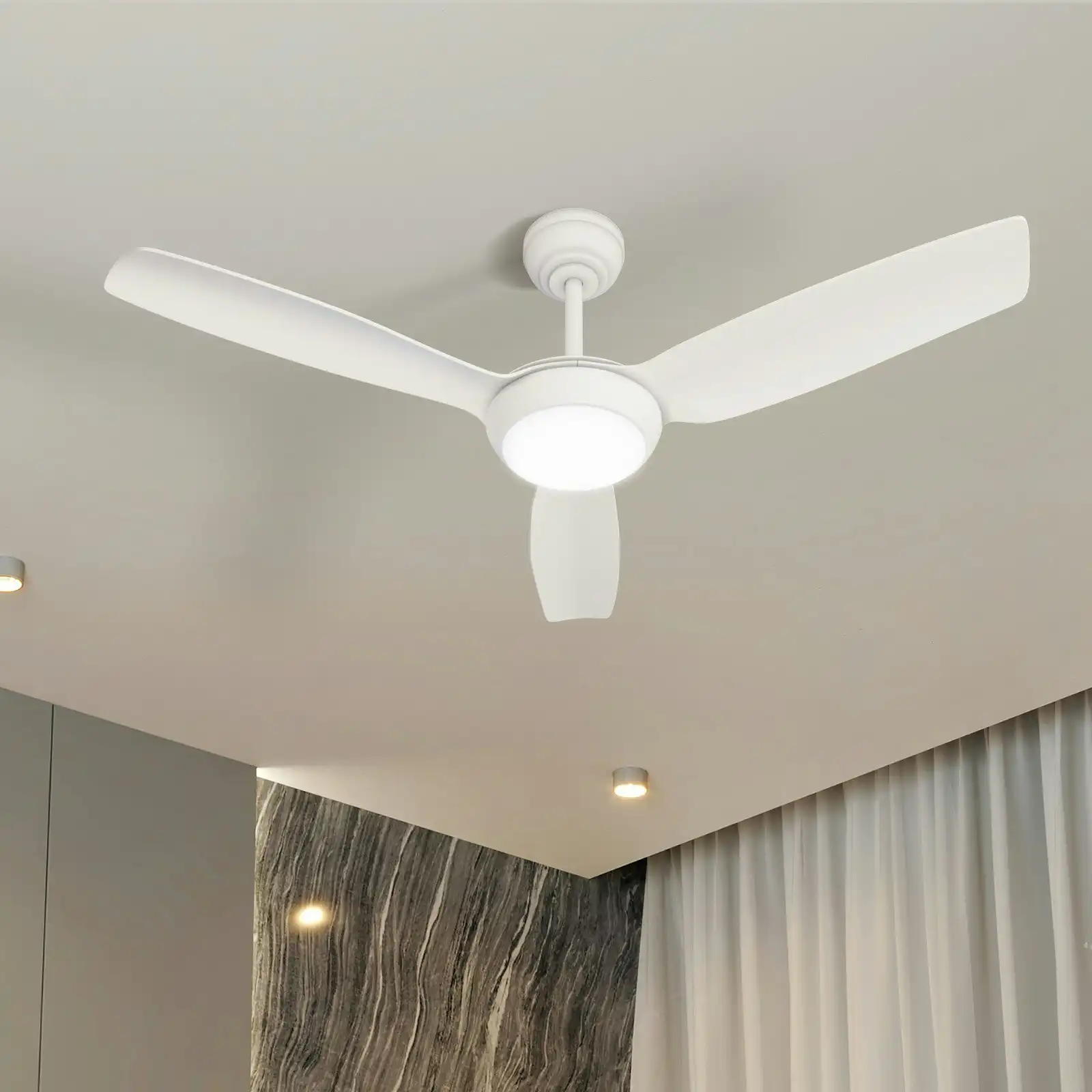 Vevare 52" Ceiling Fan DC Motor With Light Remote Control 5 Speed Fans White