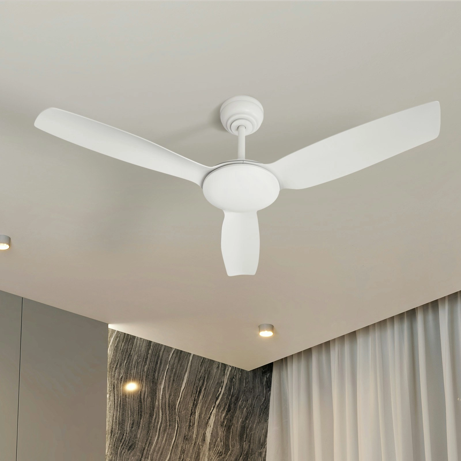 Vevare 52" Ceiling Fan DC Motor With Remote Control Timer 5 Speed Fans White