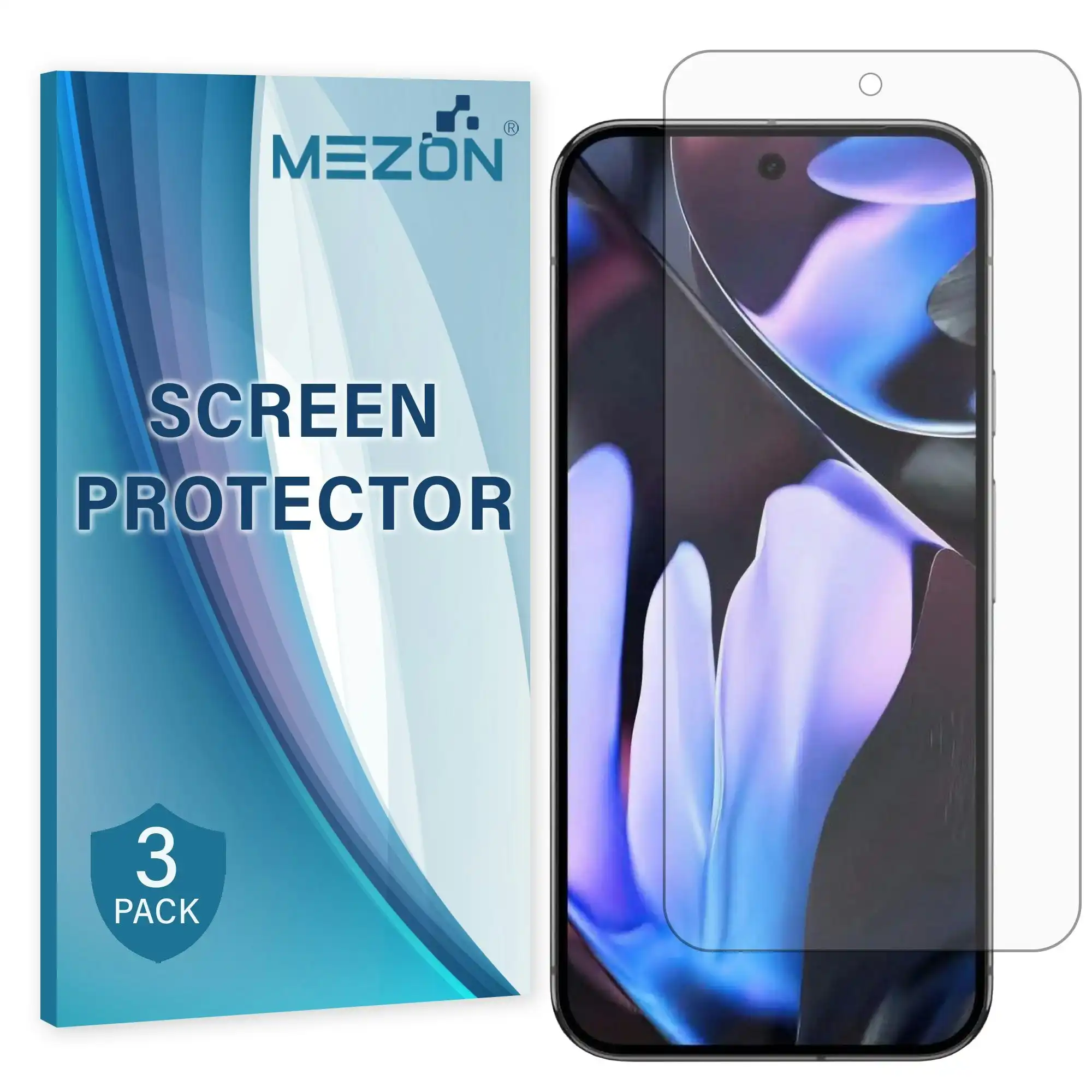 [3 Pack] MEZON Google Pixel 9 Pro XL Clear Screen Protector Case Friendly Film (Pixel 9 Pro XL, Clear)