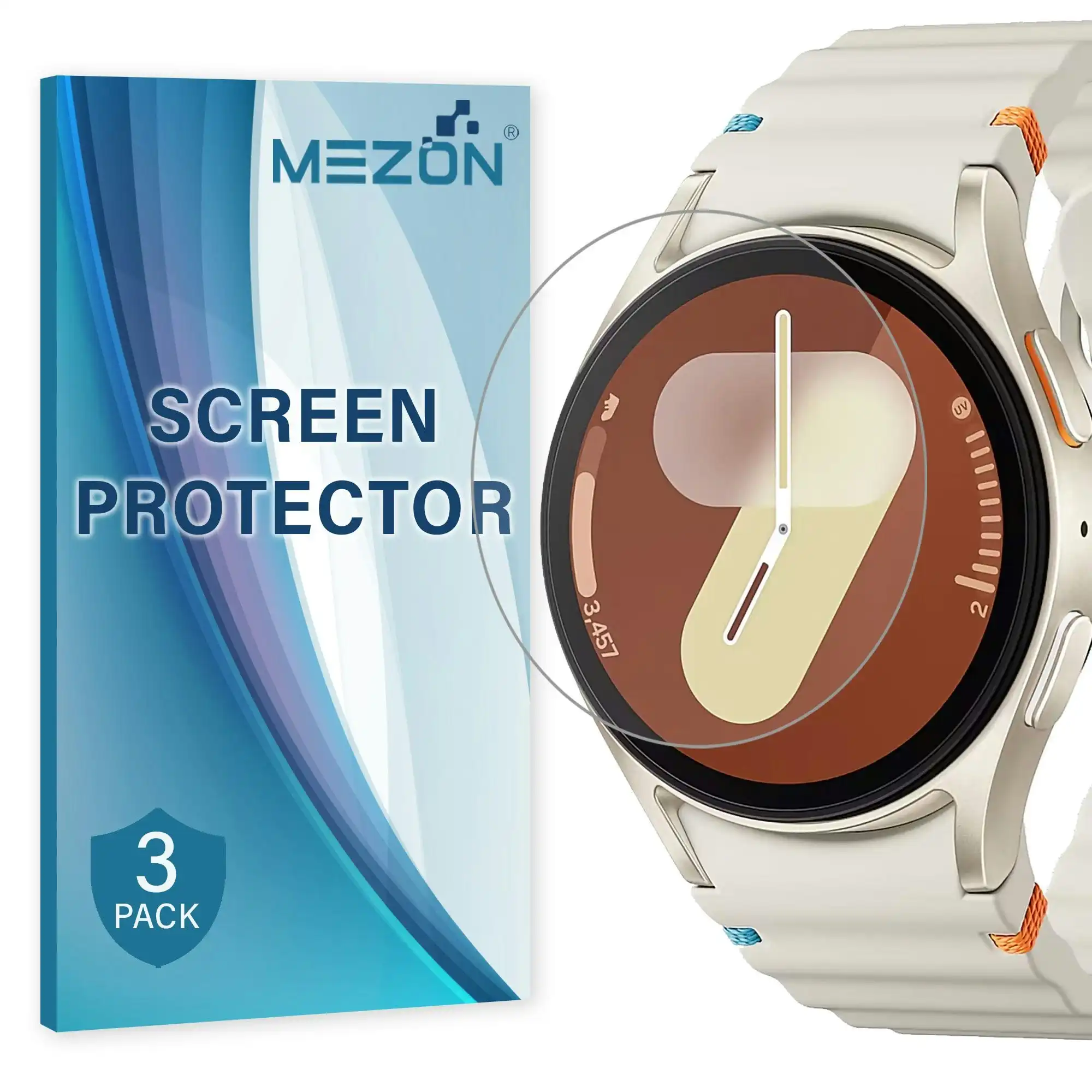 [3 Pack] MEZON Samsung Galaxy Watch7 (40 mm) Ultra Clear TPU Film Screen Protectors – Shock Absorption (Watch 7 40mm, Clear)