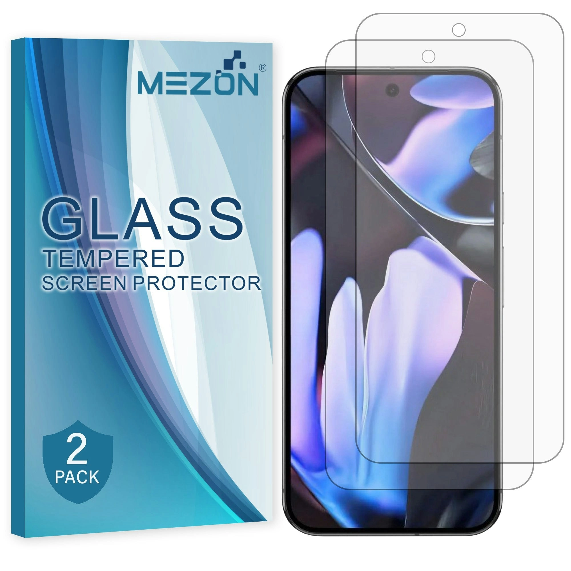 [2 Pack] MEZON Google Pixel 9 Pro XL Tempered Glass Crystal Clear Premium 9H HD Case Friendly Screen Protectors (Pixel 9 Pro XL, 9H)