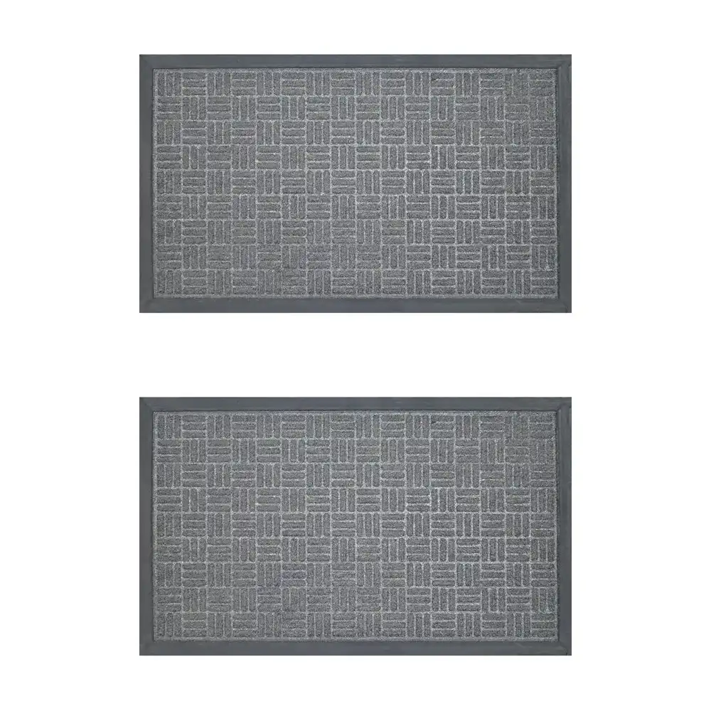 2PK Solemate Marine Carpet Charcoal 45x75cm Functional Outdoor Front Doormat