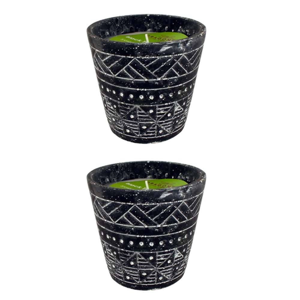 2x Dragonfly Black Terracotta Citronella 13cm Wax Candle Home Fragrance Decor