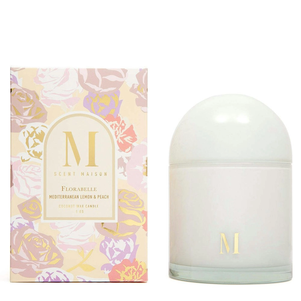 Scent Maison Florabelle 1000g Scented Wax Candle Home Fragrance Lemon & Peach