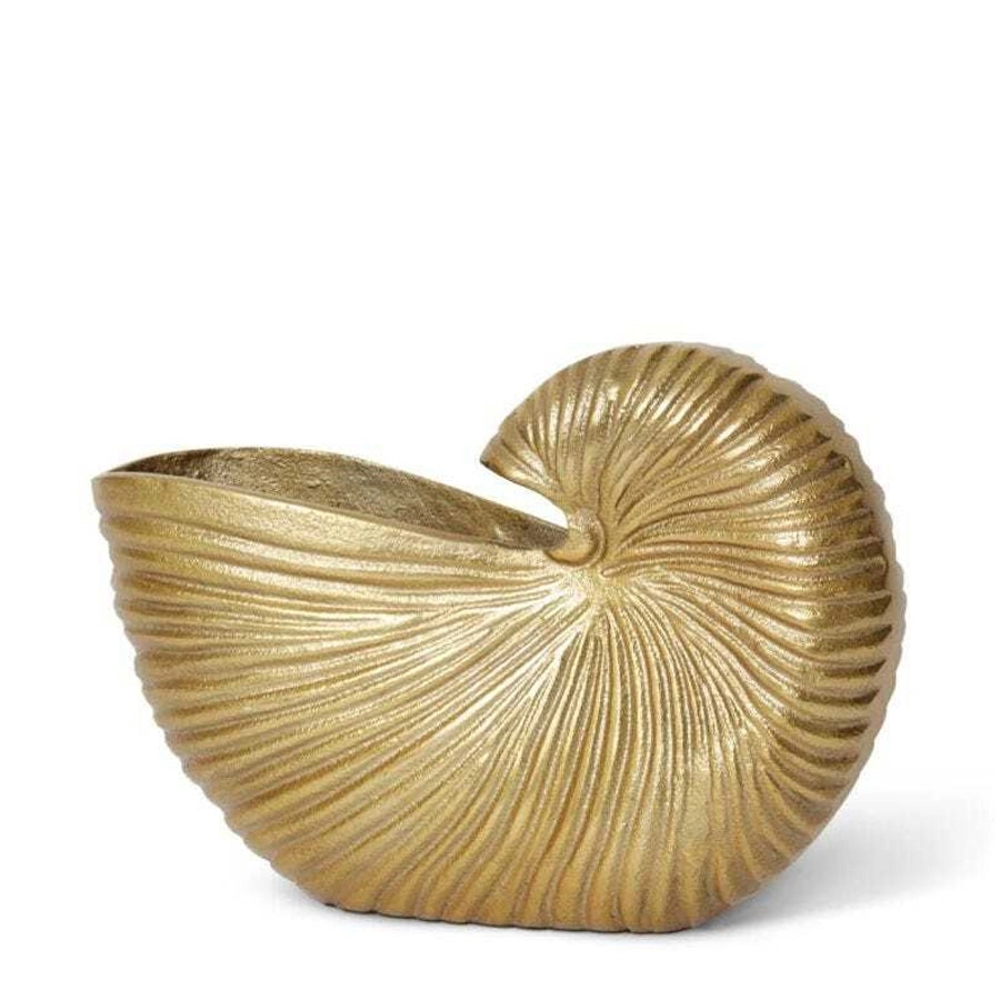 E Style 31cm Aluminium Nautilus Plant/Flower Vase Tabletop Home Decor Gold