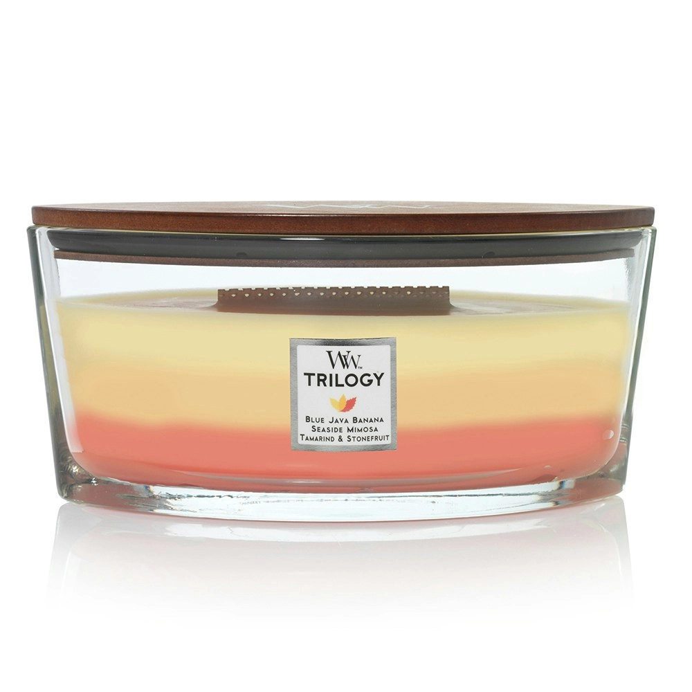 WoodWick 453g Scented Fragrance Soy Wax Candle Tropical Sunrise Trilogy Ellipse