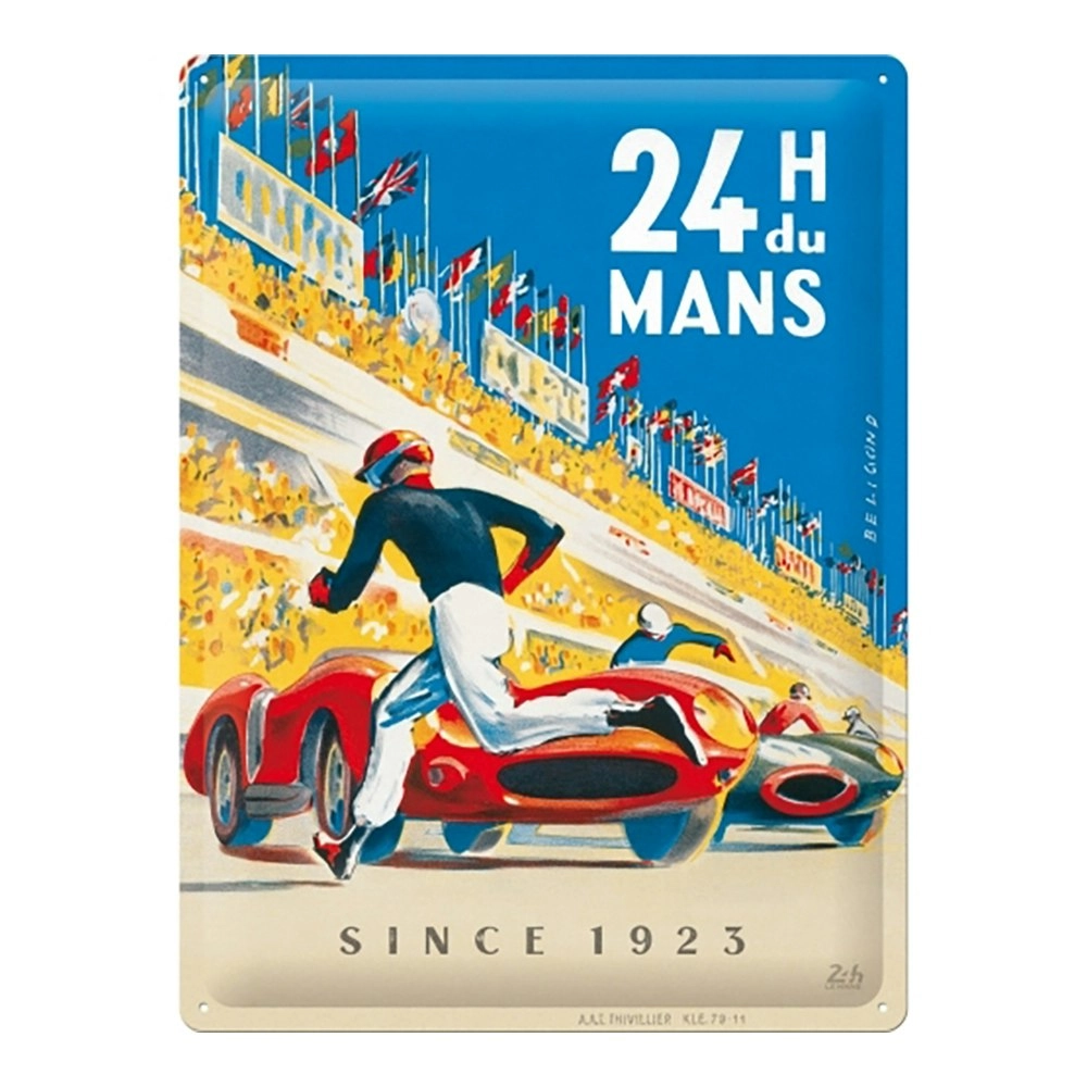 Nostalgic Art 30x40cm 24h Le Mans Racing Poster Large Sign/Plaque Decor Blue