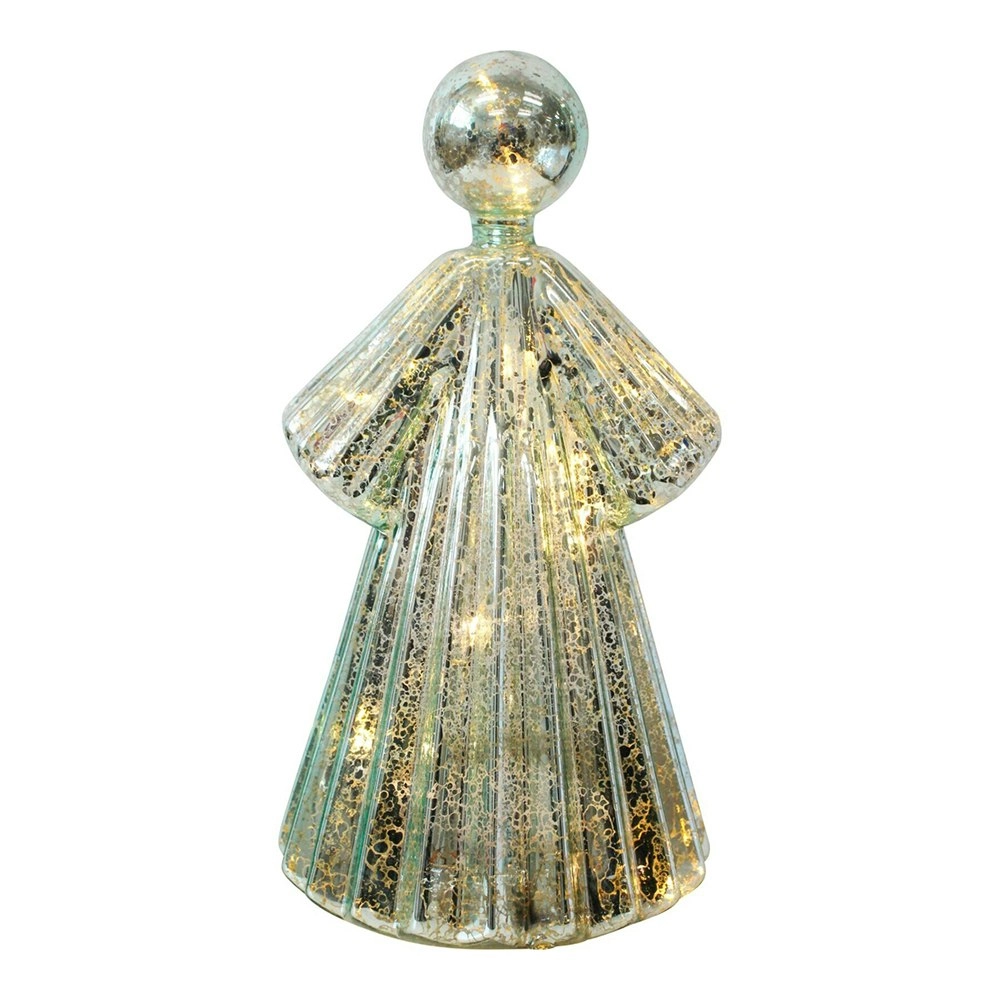 Glass 18.5cm Angel LED Candle Light Tabletop Display Home Room Desk Decor Misty