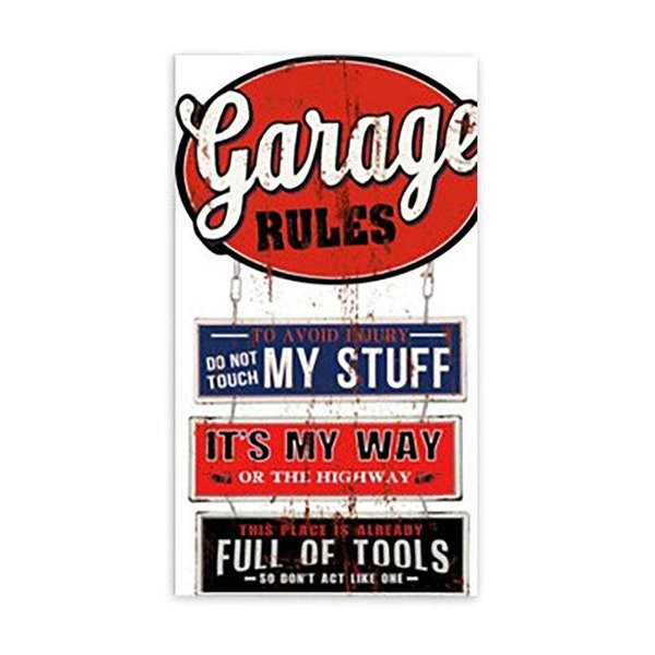 Men's Republic Man Cave/Bar Retro Vintage Style Sign Garage Rules 60 x 35cm