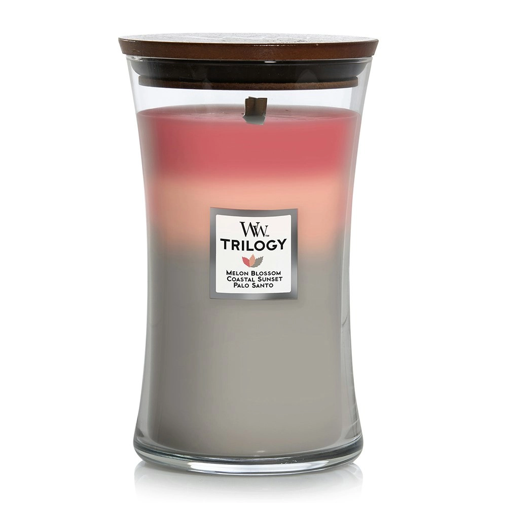 WoodWick Shoreline Trilogy Scented Crafted Candle Glass Jar Soy Wax w/ Lid Large