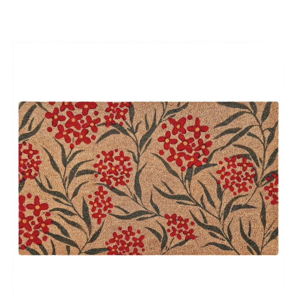 J.Elliot Home Native Flower 45x75cm Door Mat Floor Rug PVC Backed Coir Rectangle