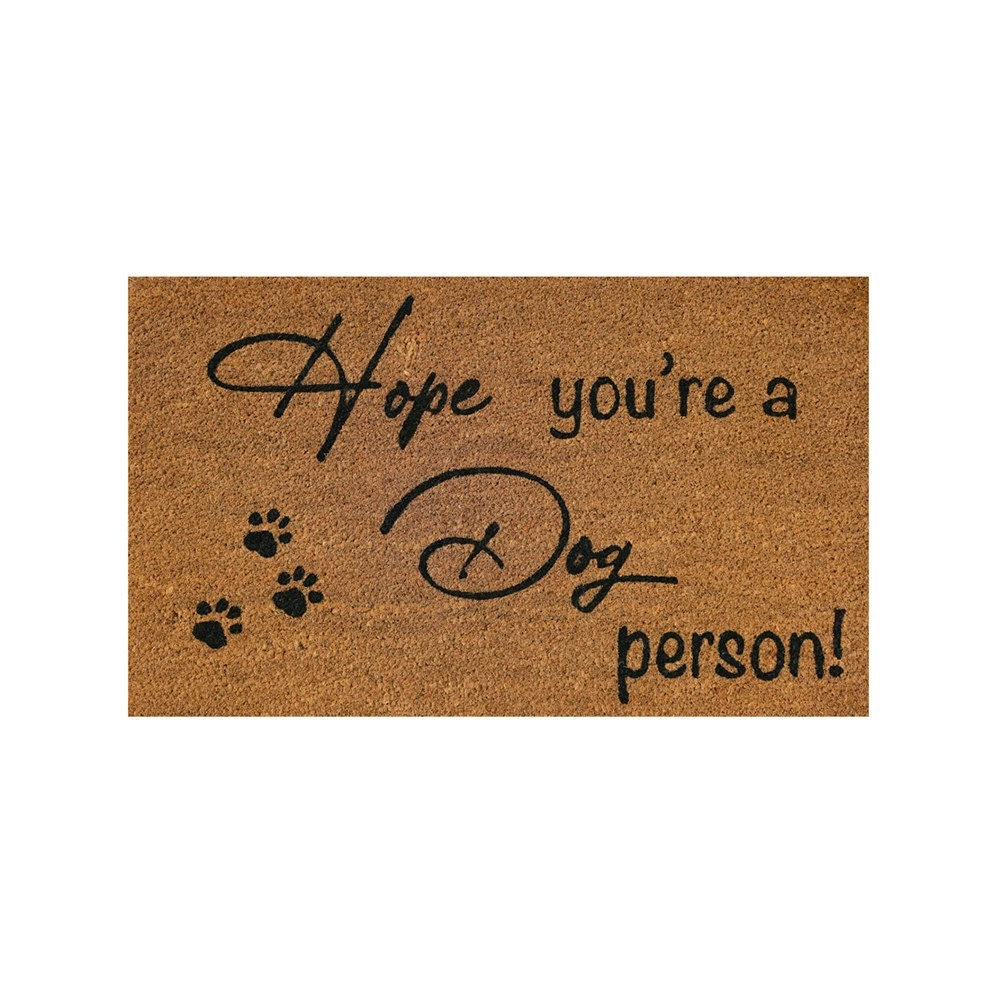 Urban 45x75cm Dog Person Coir Doormat Home Carpet Floor Mat Outdoor Rug Black