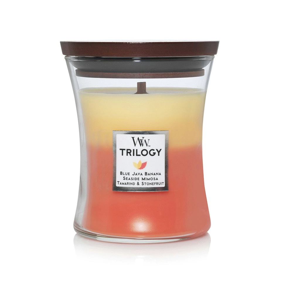 WoodWick 274g Scented Fragrance Soy Wax Candle Tropical Sunrise Trilogy Medium