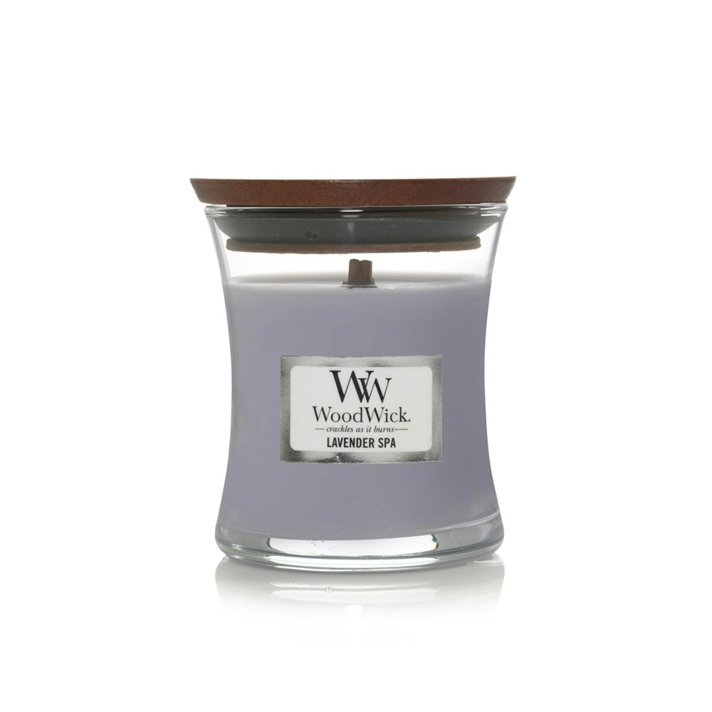 WoodWick 85g Scented Home Fragrance Soy Wax Candle w/ Lid Lavender Spa Mini Grey