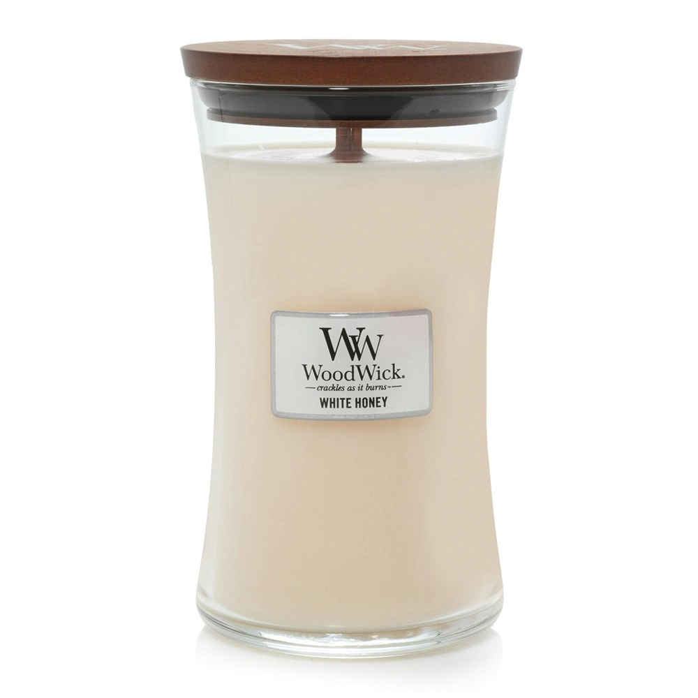 WoodWick 609g Scented Home Fragrance Soy Wax Candle w/ Lid White Honey Large