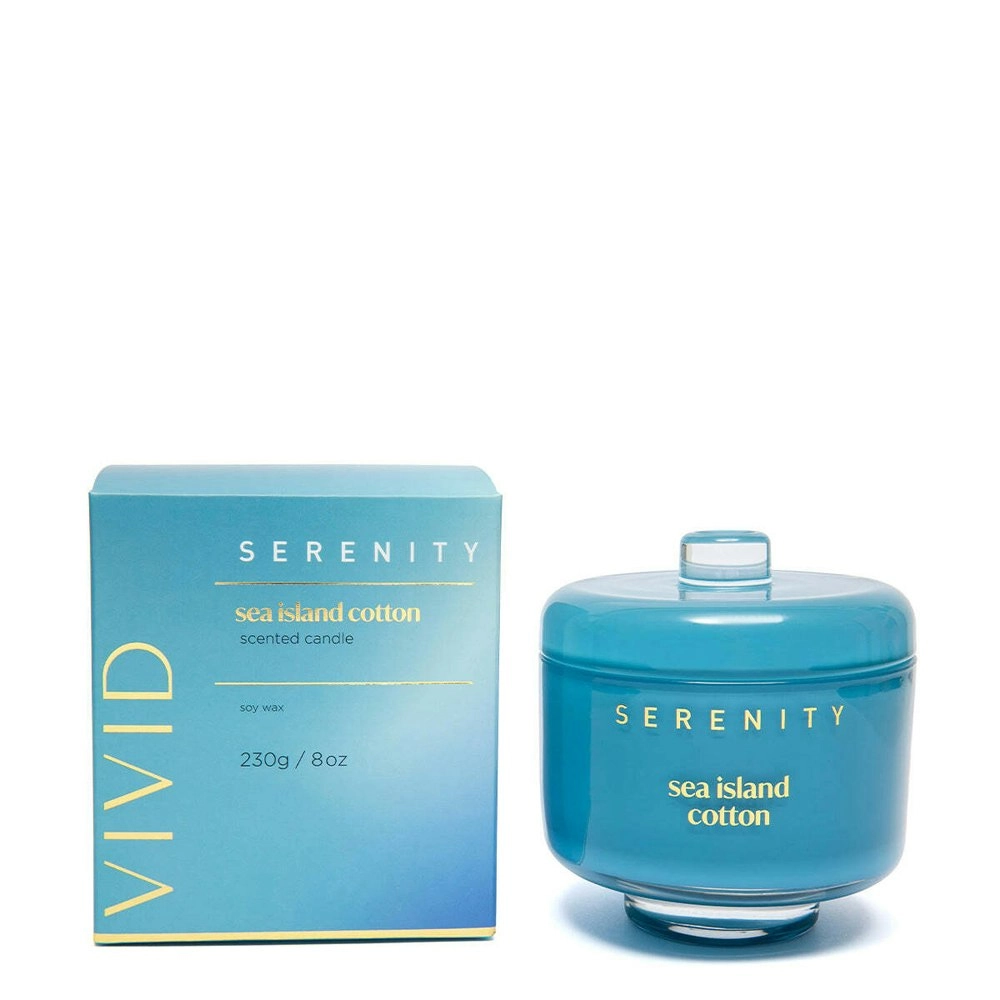 Serenity Vivid 230g Scented Soy Wax Candle Decor Fragrance Sea Island Cotton