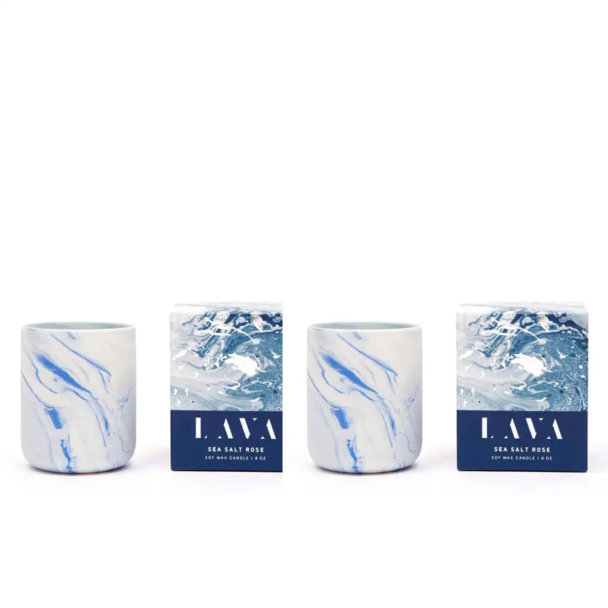 2x Serenity Lava 130g Small Scented Soy Wax Candle Home Fragrance Sea Salt Rose