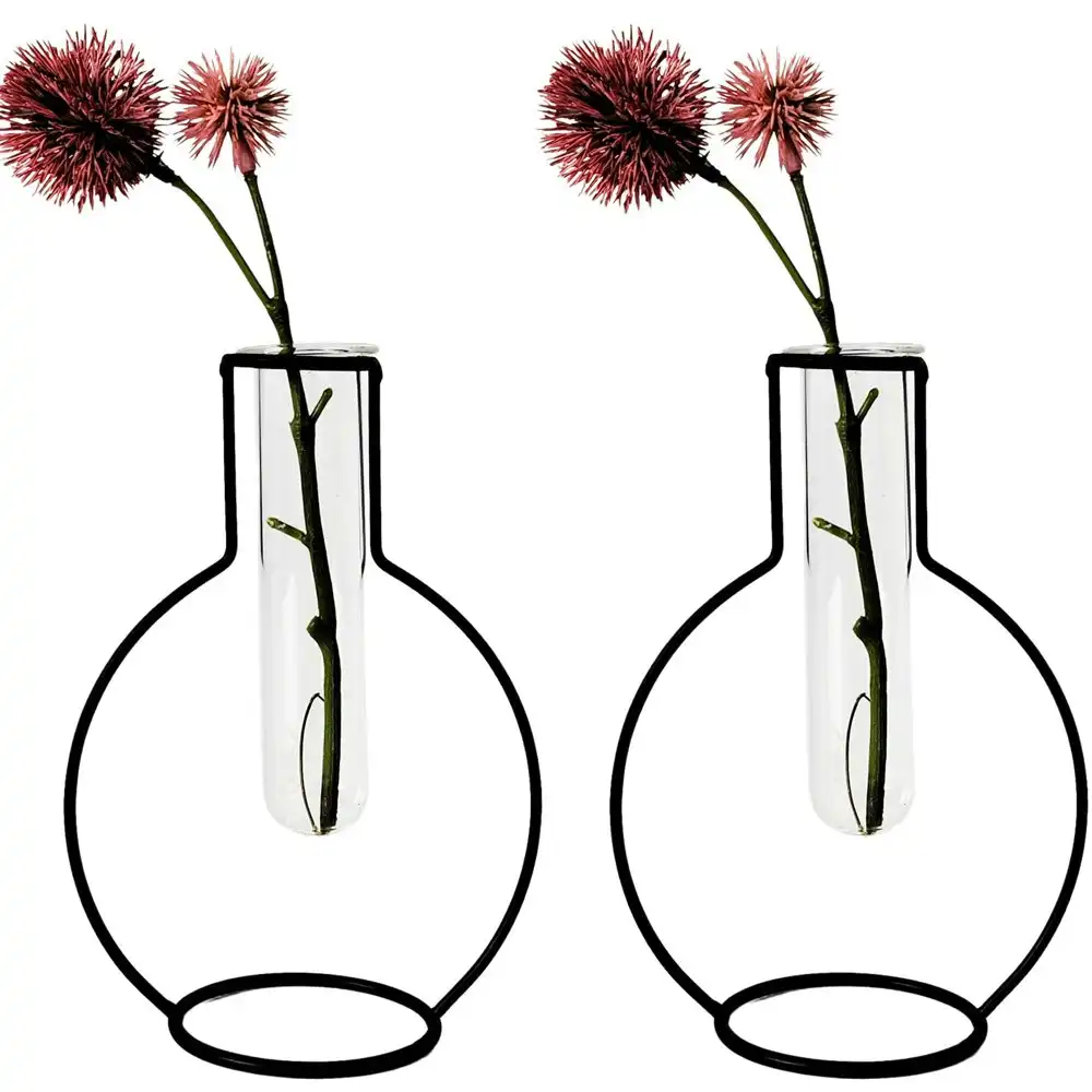 2x Urban Products Kinkora Urn Frame Home Decor Decorative Test Tube Vase Black 1