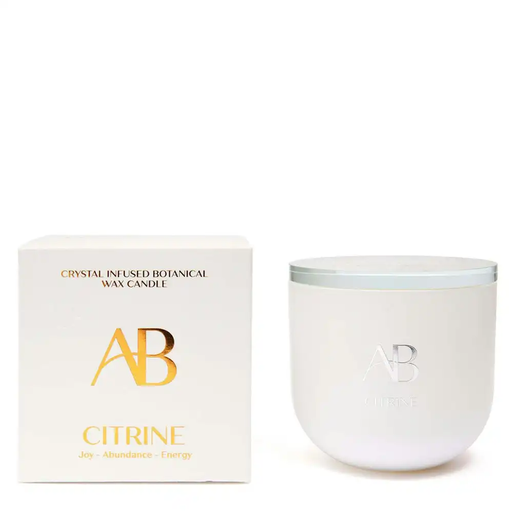 Aromabotanical Citrine Crystal Infused 340g Scented Wax Candle Home Fragrance