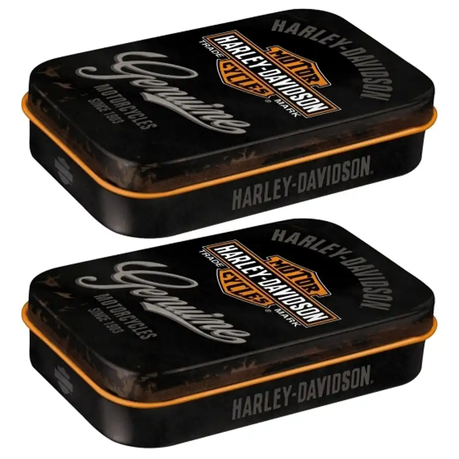 2x Nostalgic Art 10cm Metal Tin Mint Box XL Harley-Davidson Genuine Hard Candy