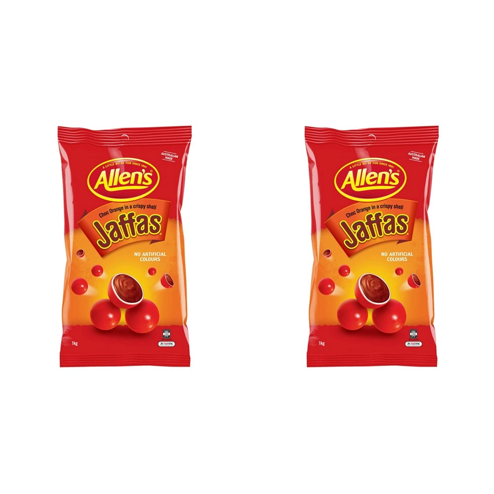 2x Allen's 1kg Jaffas Choc Orange Crispy Crunchy Candy/Lolly Sweet Snack Bag