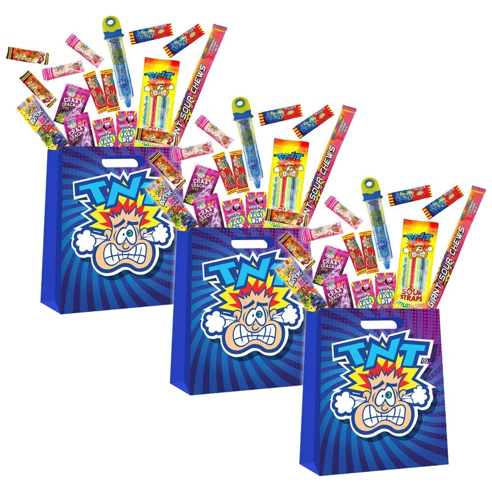 3PK TNT Ka Bluey Super Sour Lolly/Confectionery Variety/Assorted Kids Showbag