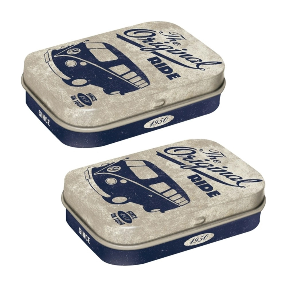 2x Nostalgic Art Mint Box Metal 6cm Tin The Original Ride Candy Fresh Breath