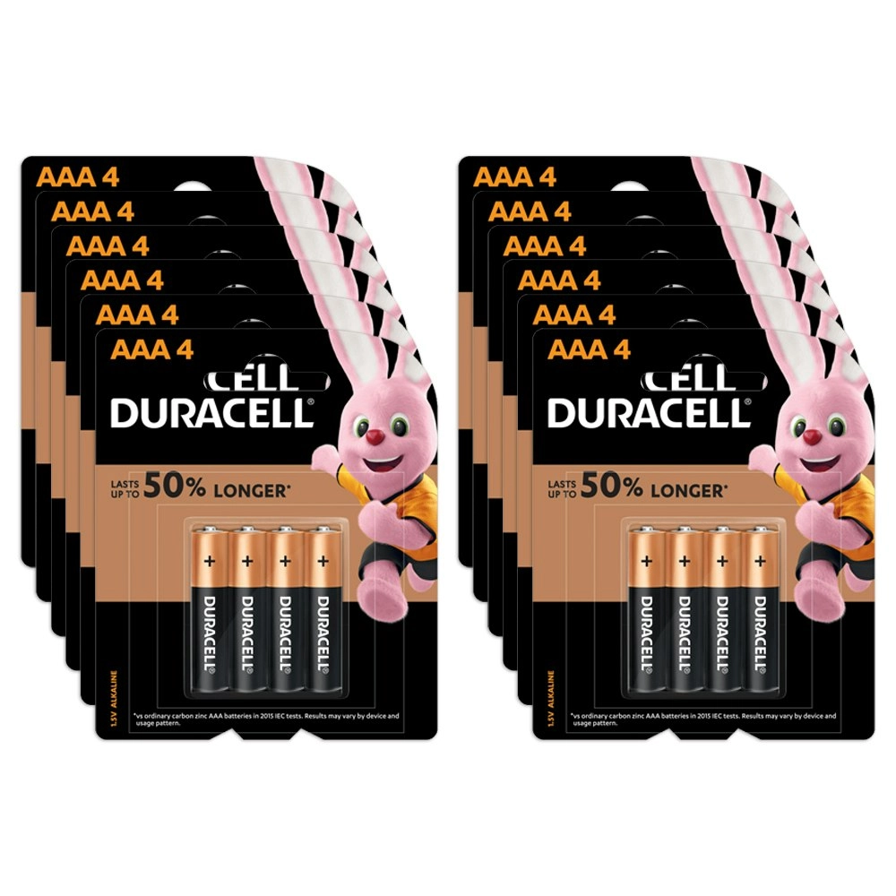 12x 4pc Duracell Coppertop AAA Size Alkaline Battery Single Use Batteries