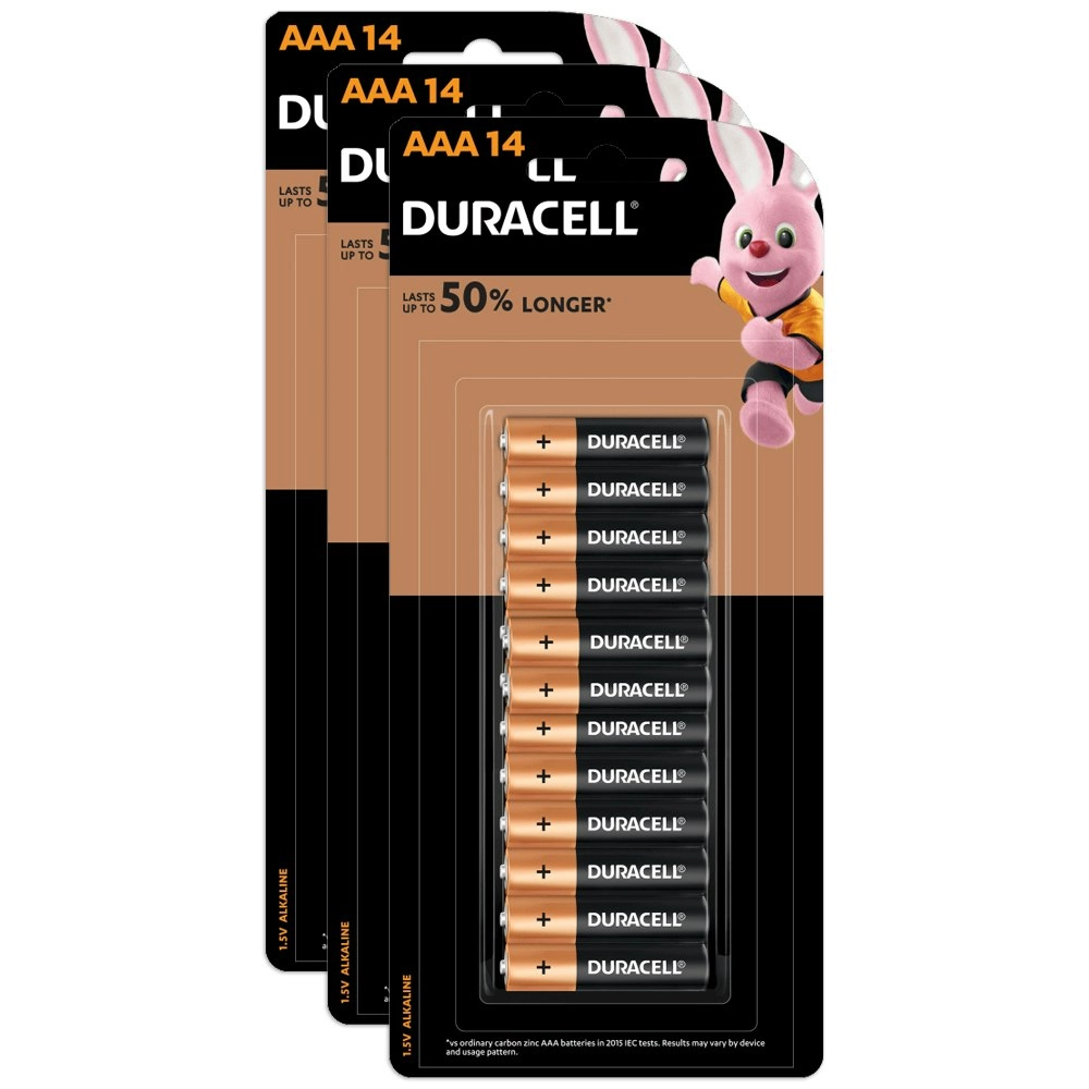 3x 14pc Duracell Coppertop AAA Size Alkaline Battery Single Use Batteries