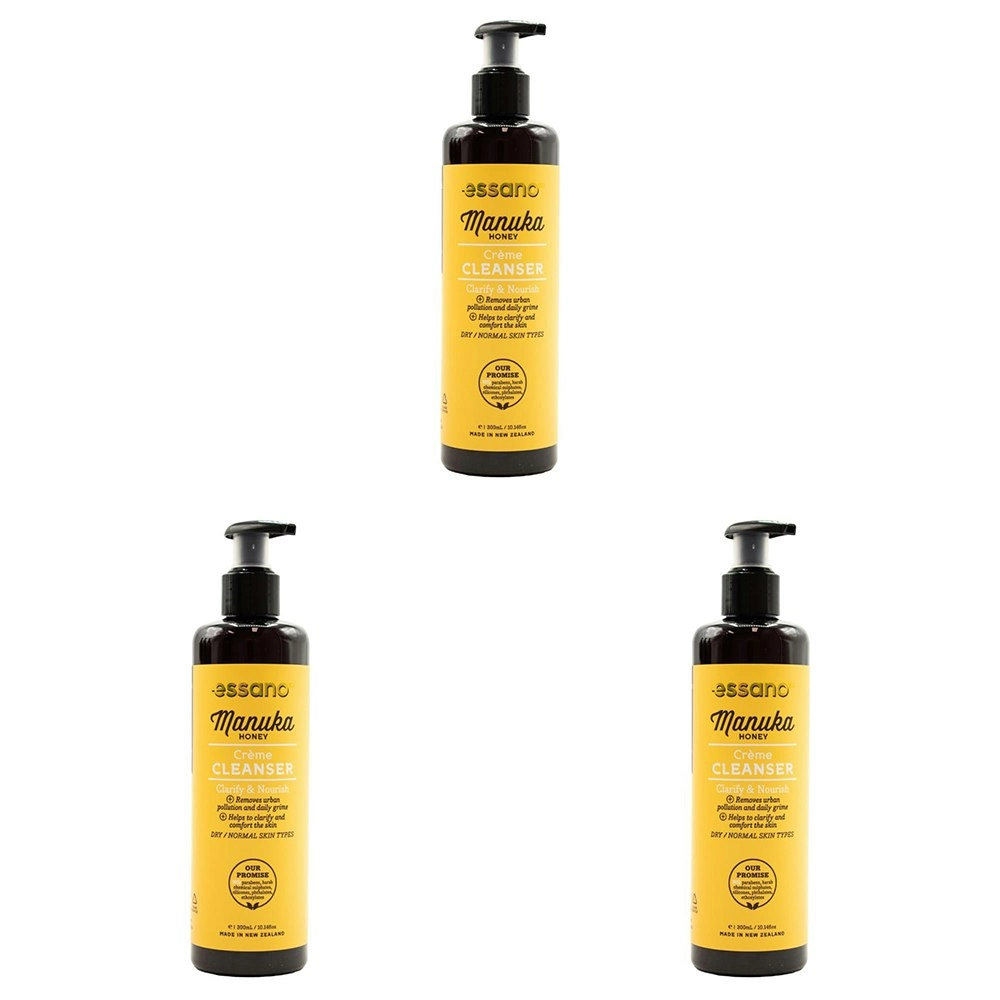 3x Essano Creme Cleanser Clarify & Nourish Manuka Honey Facial Skin Care 300ml