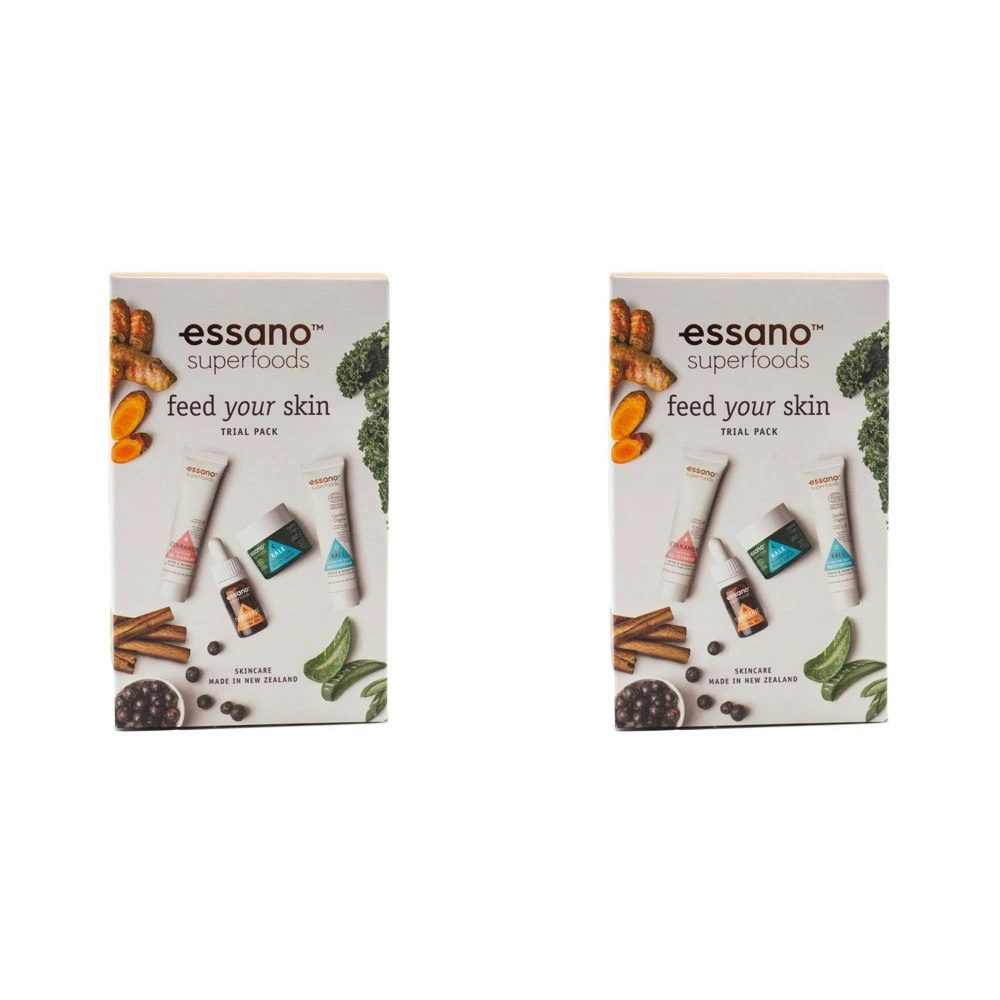 2x 4pc Essano Superfoods Feed Your Skin Women Facial Care Skin Pamper Trial Pack