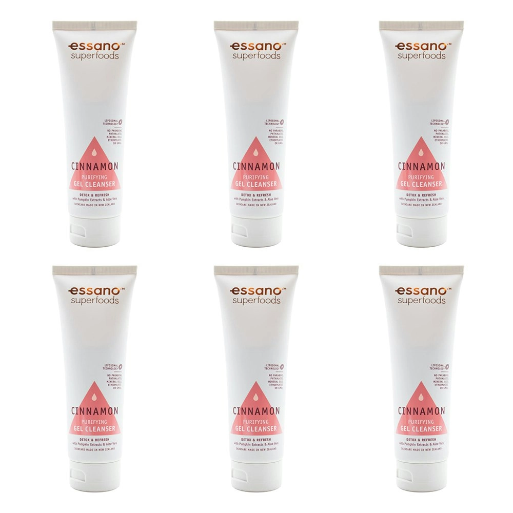 6x Essano Purifying Gel Cleanser Superfoods Skin Detox & Refresh Cinnamon 100ml