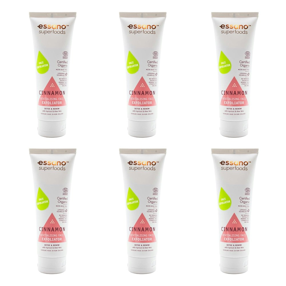 6x Essano Revitalising Face Exfoliator Superfoods Detox & Renew Cinnamon 100ml