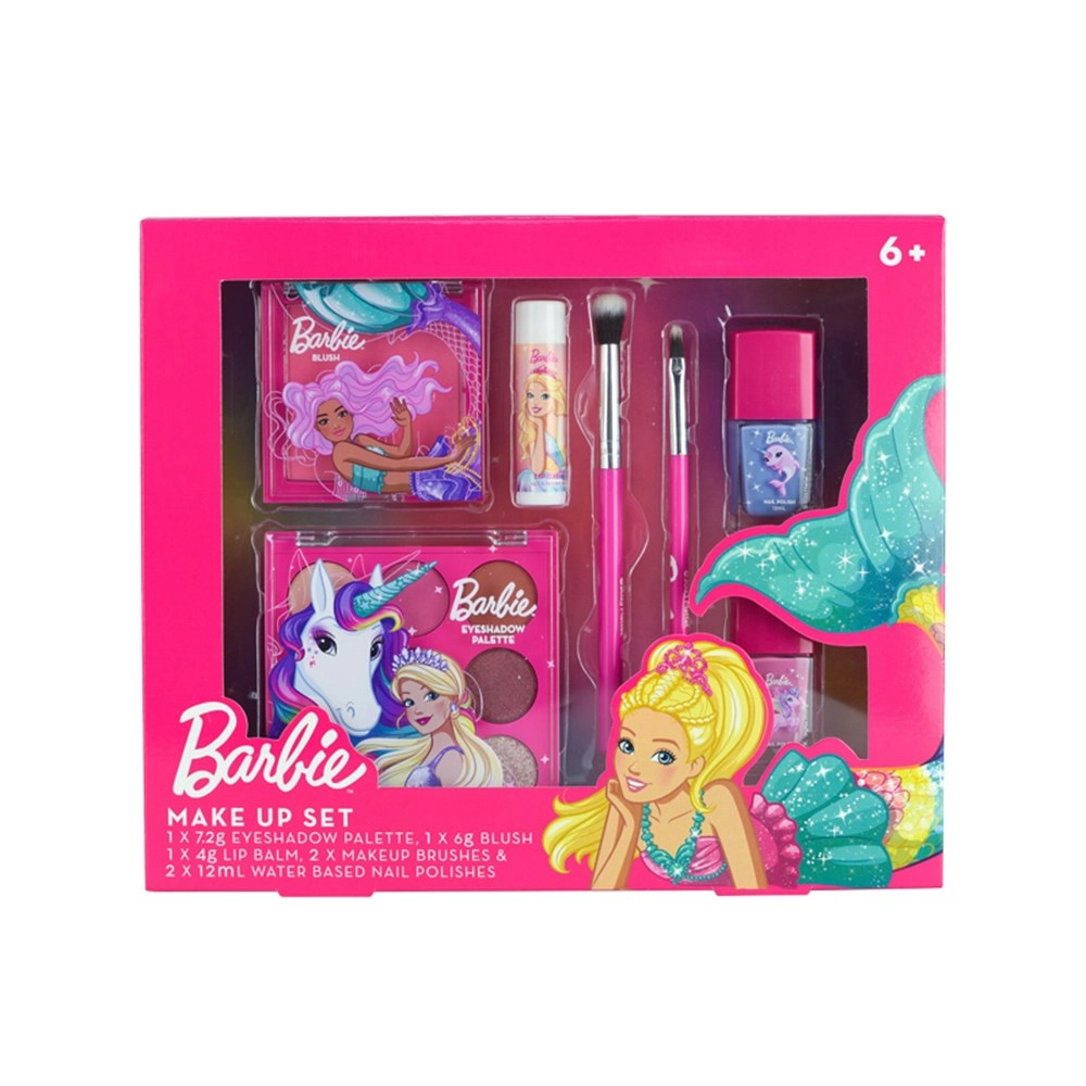 Barbie Fantasy Range Eyeshadow Palette/Lip Balm/Nail Polish Kids Make Up Set 6+