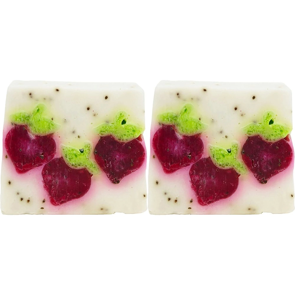 2PK Bomb Cosmetics Berry Bar Scented Bath Soap Slice Shower Skin Body Fragrance