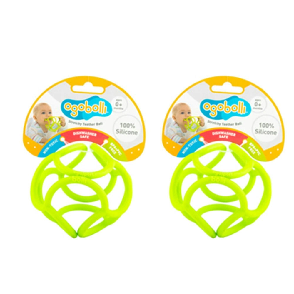 2x Ogobolli Stretchy Teether Ball Kids/Children Activity Play Toy Assorted 6m+