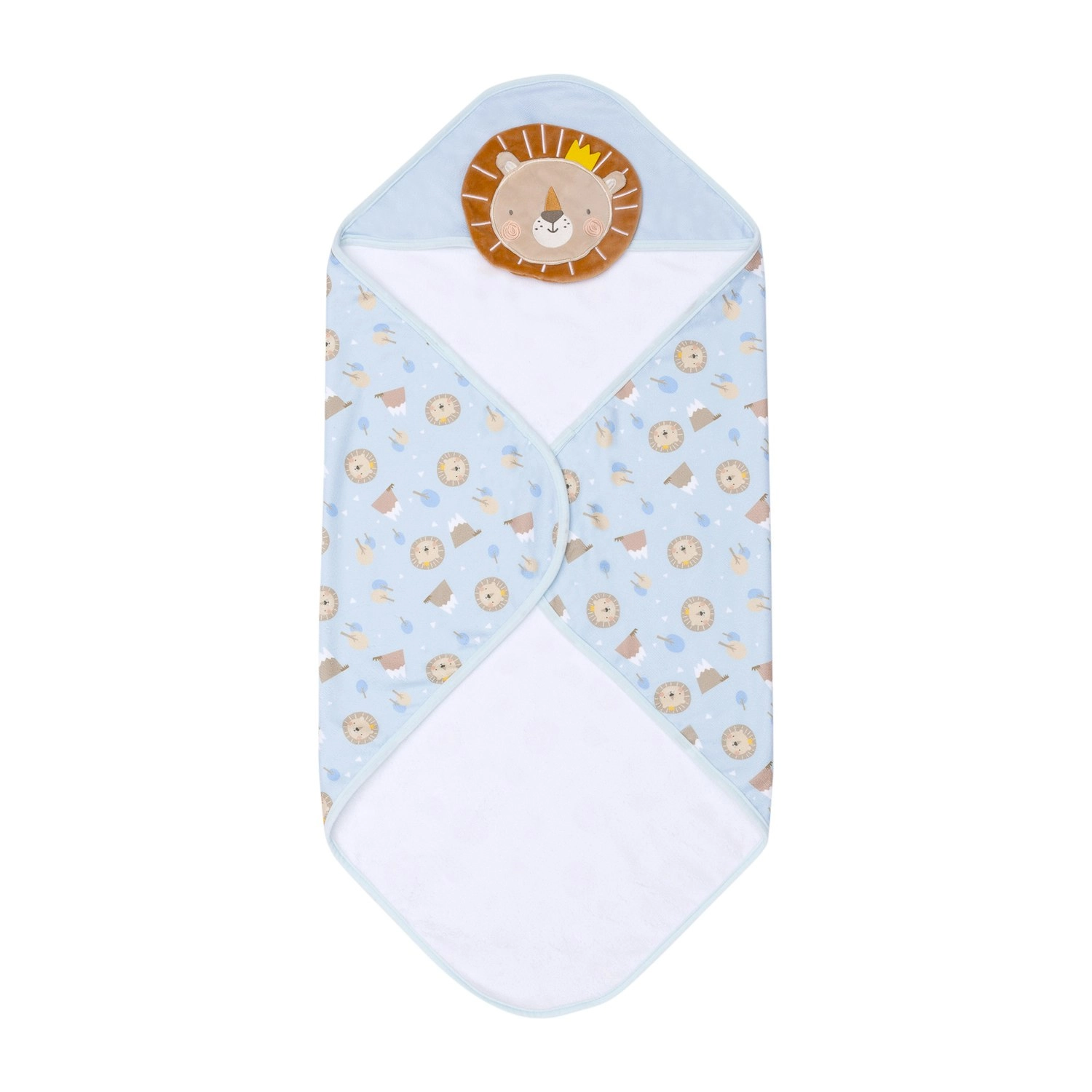 Splosh Baby/Infant Lion Cotton Hooded Towel Absorbent Bath Poncho 79cm Blue 0+