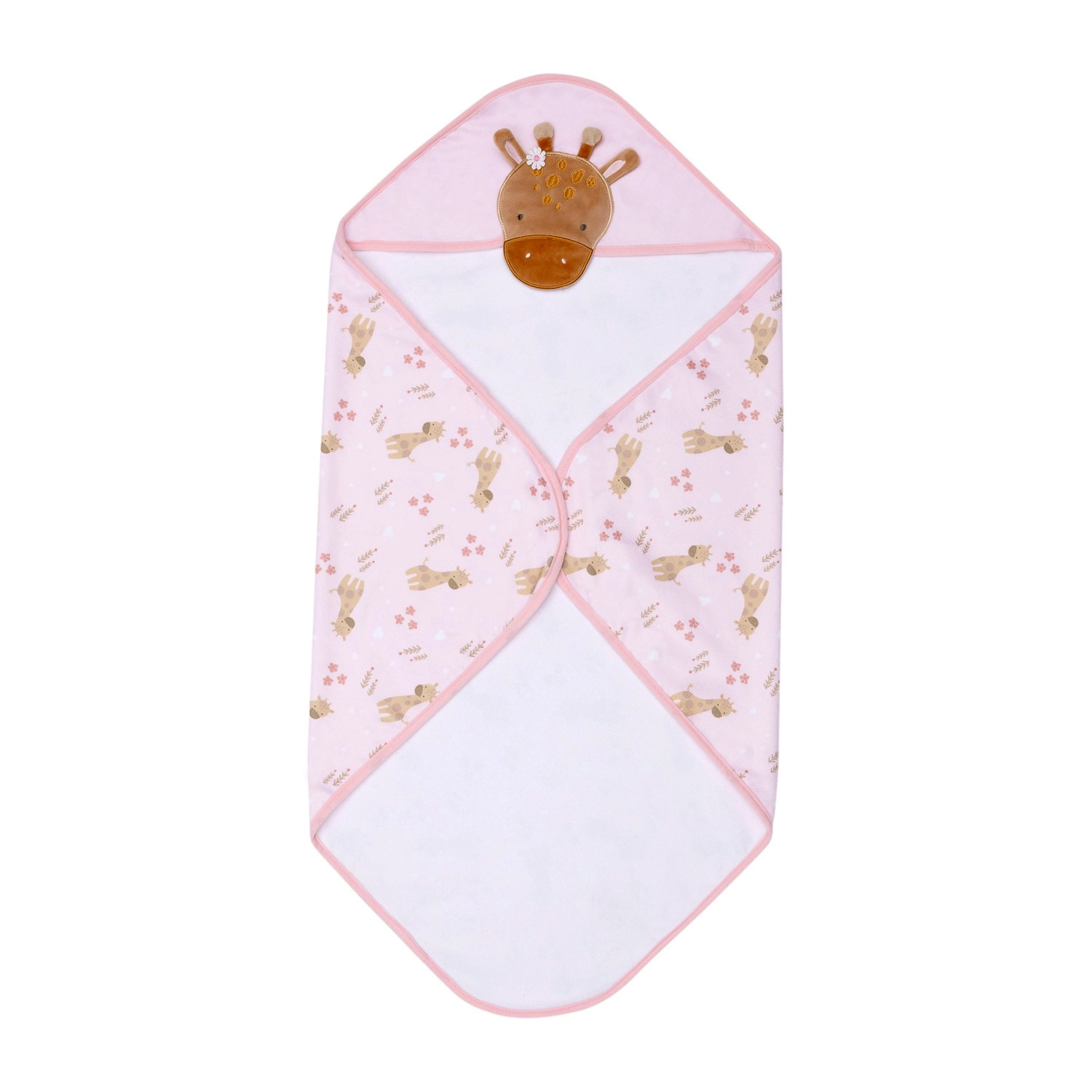 Splosh Baby/Infant Giraffe Cotton Hooded Towel Absorbent Poncho 79cm Pink 0+