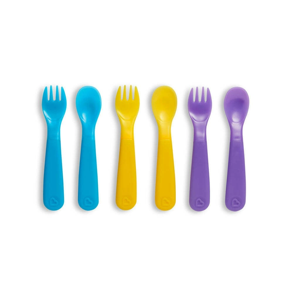 6PC Munchkin Ergonomic ColorReveal Color Changing Toddler/Baby Utensils 12M+