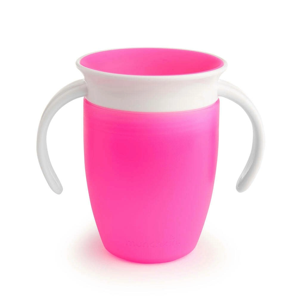 Munchkin 7oz/200ml Miracle 360° Baby/Toddler Anti-Spill Trainer Cup (Pink) 6M+