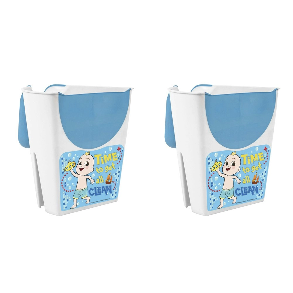 2x CoComelon Plastic Shampoo Rinser Kids/Child Shower Bathing Cup w/ Handle Blue