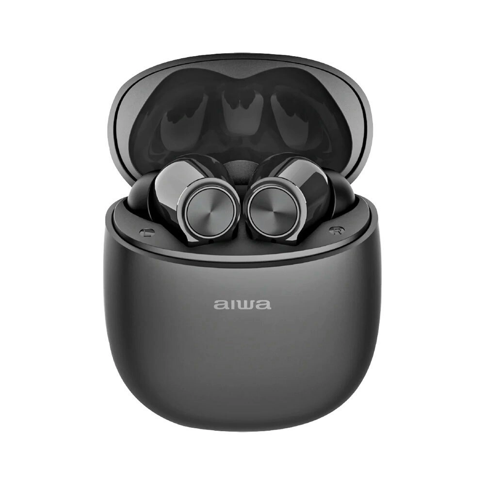 AIWA In-Ear Gelstem True Wireless Bluetooth USB-A to USB-C Headphones Black