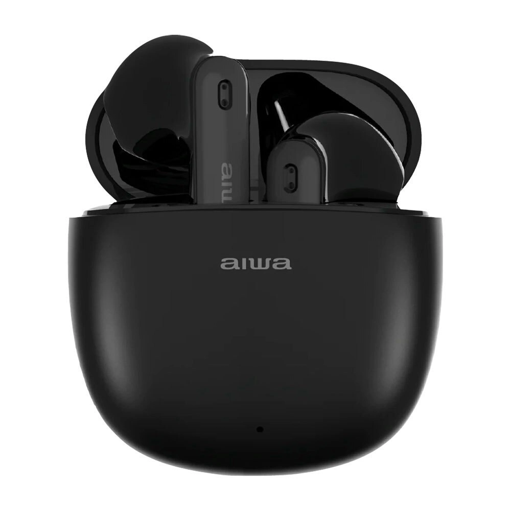 AIWA In-Ear Budstem True Wireless Bluetooth USB-A to USB-C Headphones Black