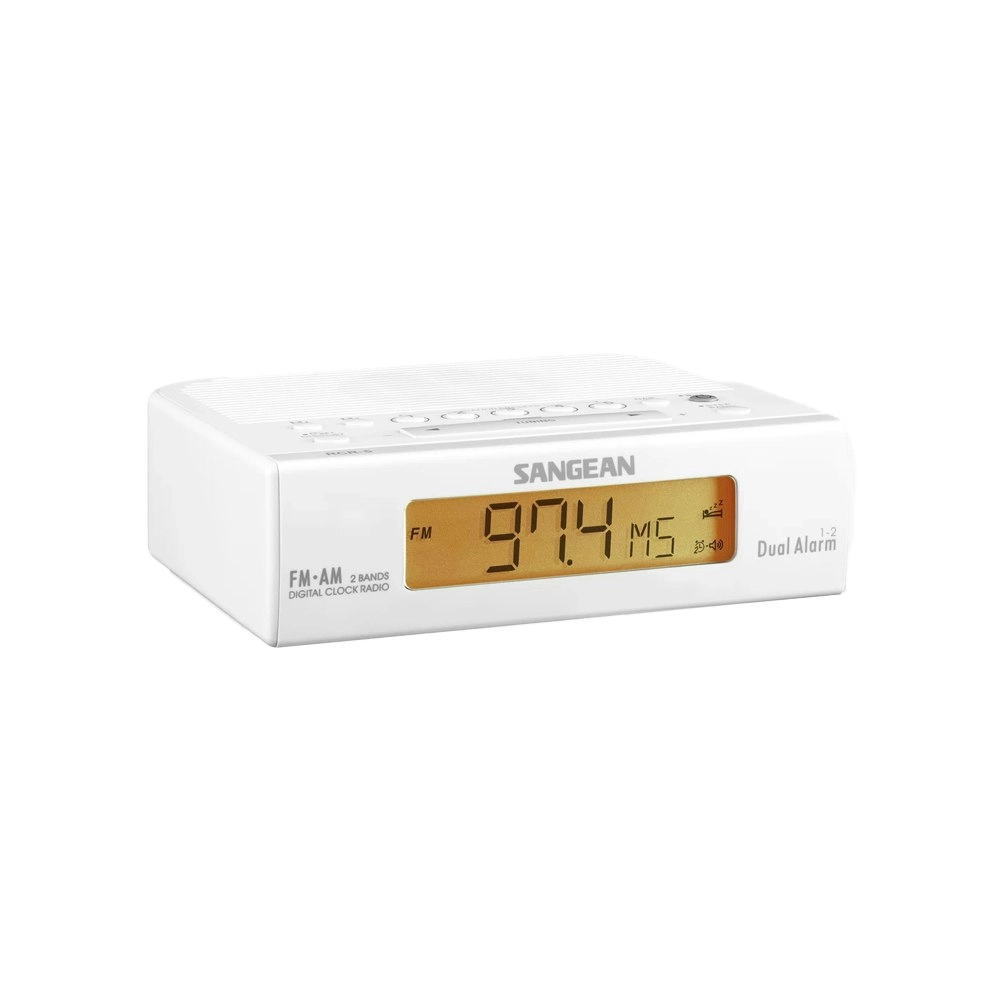 Sangean RCR5 AM/FM 17cm Digital Tuning Clock Radio Timer/Alarm Stereo White