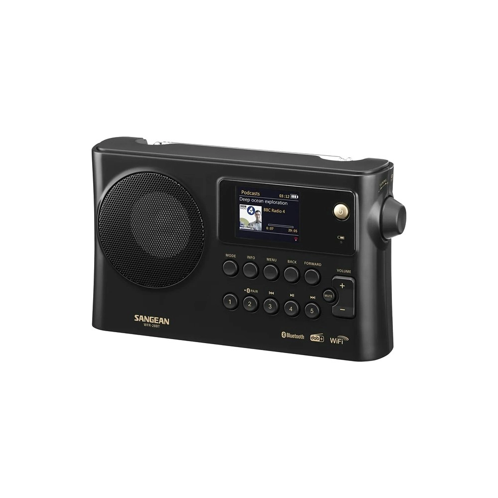 Sangean WFR28 WIFI DAB+ Bluetooth Portable 24cm Digital Radio Stereo Matte Black