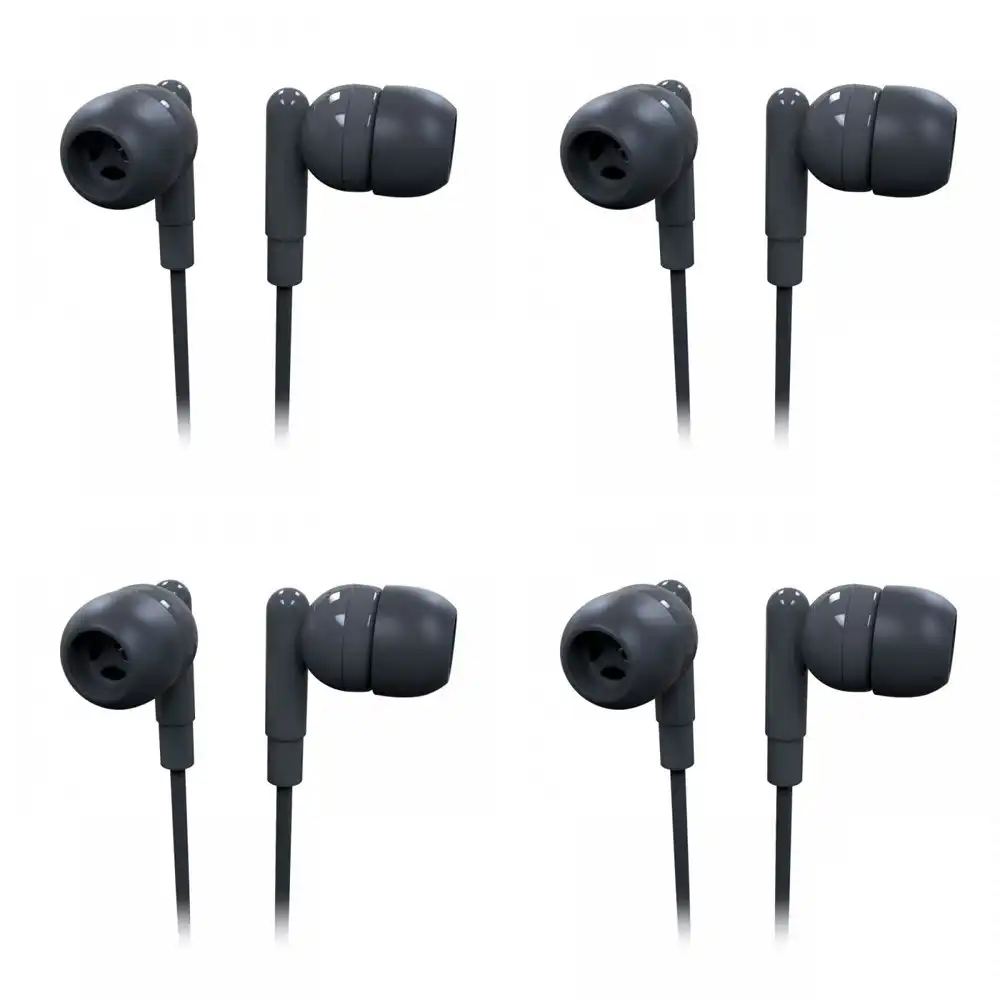 4x Laser Wired 3.5mm Silicone In-Ear Earbud Headphones 1.2m For Phones Tornado